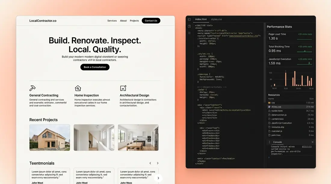 Building high-converting digital storefront website for local contractors